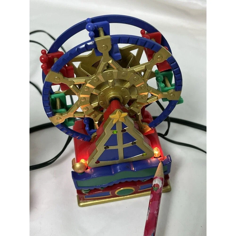 VTG Mr. Christmas Holiday Ferris Wheel Music Box For Parts Repair Music Works